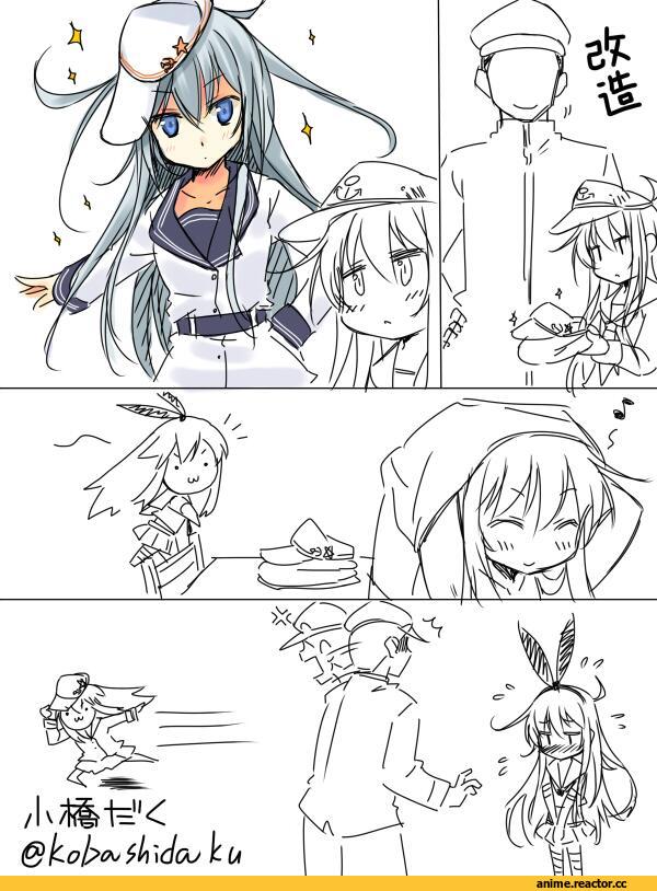 Hibiki (Kantai Collection), Kantai Collection, shimakaze (kantai collection), Admiral (Kantai Collection), kobashi daku, Kobashi Daku (Artist), Кантай комиксы, Anime Комиксы, Anime
