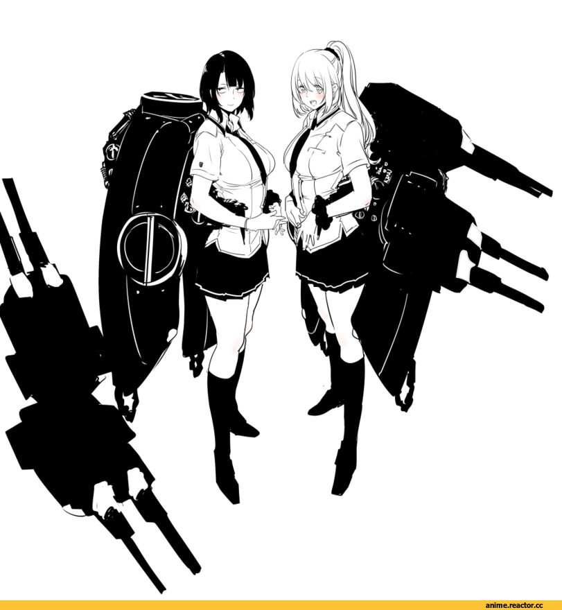 goshiki suzu, Takao (Kantai Collection), Kantai Collection, Atago (Kantai Collection), Monochrome (Anime), Anime Art, Anime