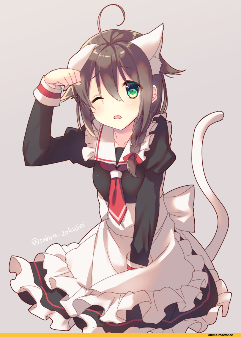tahya, Shigure (Kantai Collection), Kantai Collection, Maid, neko, Animal Ears, Anime