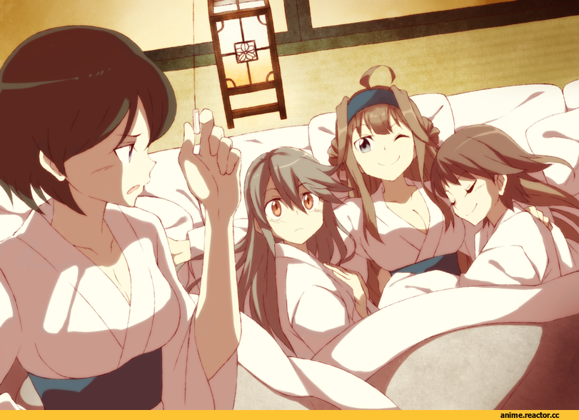 Kantai Collection, Kongou (Kantai Collection), hiei (kantai collection), Kirishima (Kantai Collection), Haruna (Kantai Collection), Souji, Anime