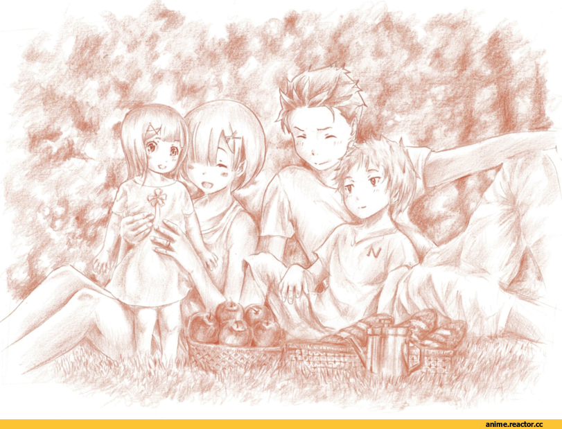 Re Zero Kara Hajimeru Isekai Seikatsu, sundayoffline, Rem (re zero), Natsuki Subaru, natsuki spica, natsuki rigel, Monochrome (Anime), Anime