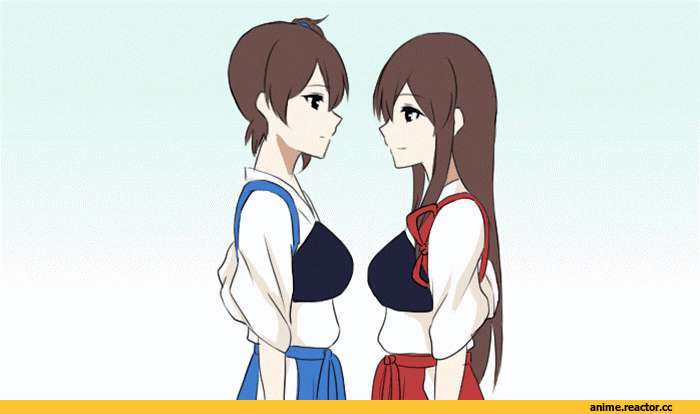 Kantai Collection, Kaga (Kantai Collection), Akagi, Shoujo Ai, Anime Гифки, Anime