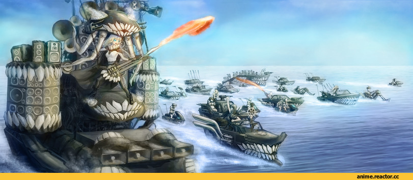 Kantai Collection, Destroyer Hime, Light Cruiser Oni, Re-class Battleship, Ri-Class Heavy Cruiser, Seaport Hime, Wo-Class Aircraft Carrier , crossover, Mad Max, фильмы, Anime