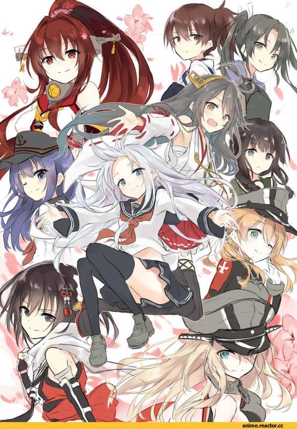 Akatsuki, Hibiki (Kantai Collection), Bismarck (Kantai Collection), Haruna (Kantai Collection), Kaga (Kantai Collection), Kitakami (Kantai Collection), Prinz Eugen (Kantai Collection), Sendai (Kantai Collection), Yamato (Kantai Collection), Zuikaku (Kantai Collection), Anime, Kantai Collection, azuuru (azure0608)
