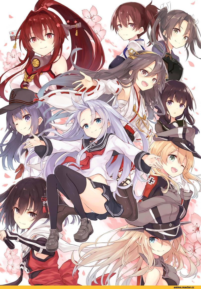 akatsuki (kantai collection), Kaga (Kantai Collection), Yamato (Kantai Collection), Bismarck (Kantai Collection), Prinz Eugen (Kantai Collection), Haruna (Kantai Collection), Hibiki (Kantai Collection), Zuikaku (Kantai Collection), Sendai (Kantai Collection), Kitakami (Kantai Collection), Anime, Kantai Collection, azuuru (azure0608)