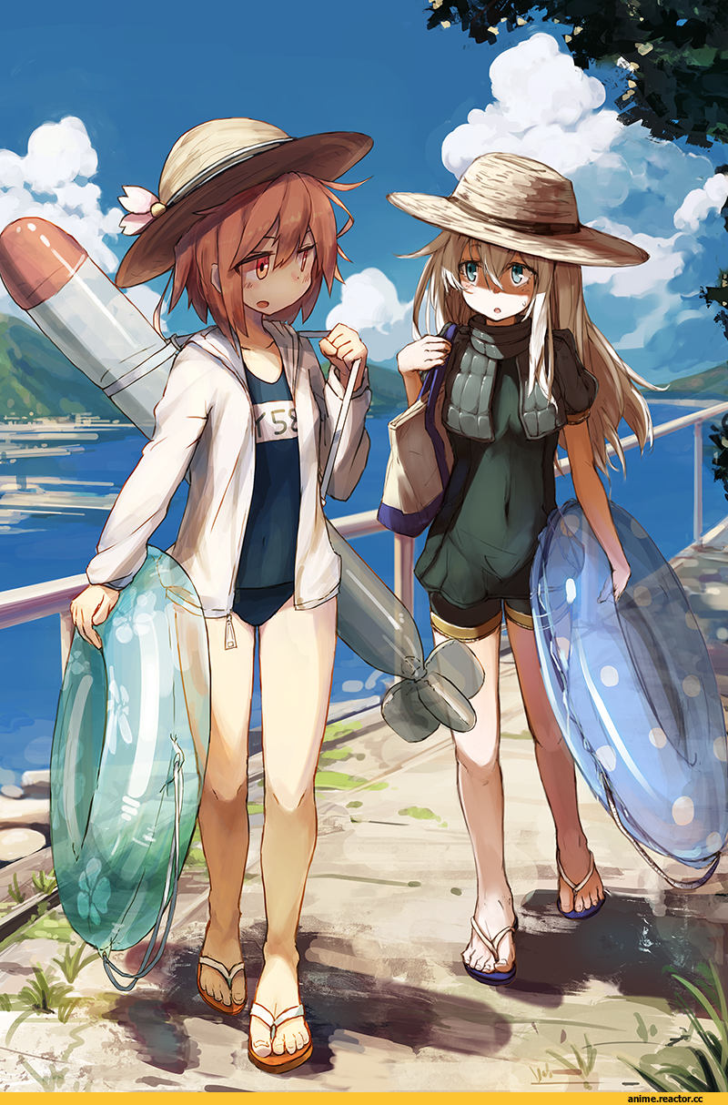 i-58 (kantai collection), Kantai Collection, U-511 (Kantai Collection), amoranorem, beize (garbage), Anime