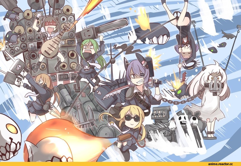Tenryuu, Tatsuta, Northern Ocean Hime, crossover, Mad Max, Naka (Kantai Collection), Ooi (Kantai Collection), Ido (Teketeke), Nagatsuki, Satsuki (Kantai Collection), Anime, фильмы, Kantai Collection
