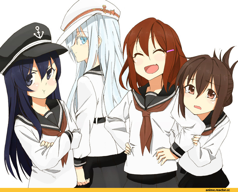 shirubaburu, Anime Art, Akatsuki, Kantai Collection, Verniy, Ikazuchi, Inazuma (Kantai Collection), Anime