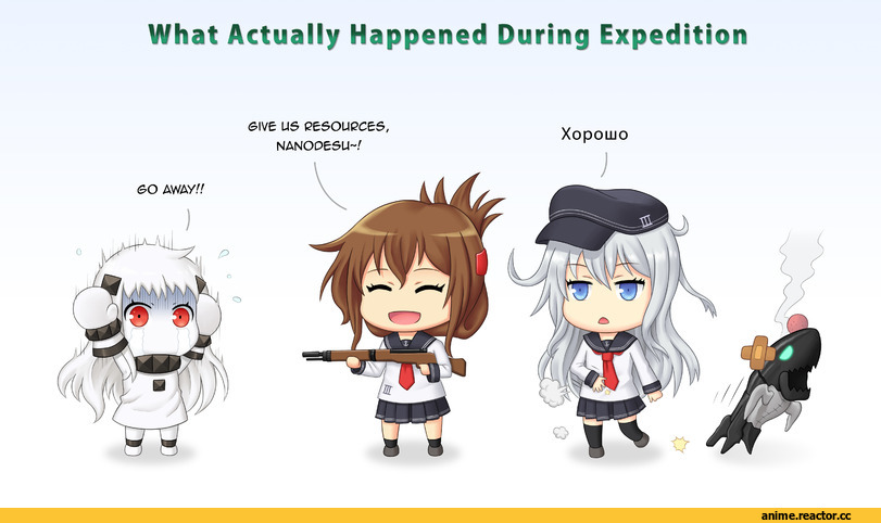 Northern Ocean Hime, Kantai Collection, Anime Art, tri-edge, Inazuma (Kantai Collection), Hibiki (Kantai Collection), I-Class Destroyer, хайрез, Anime