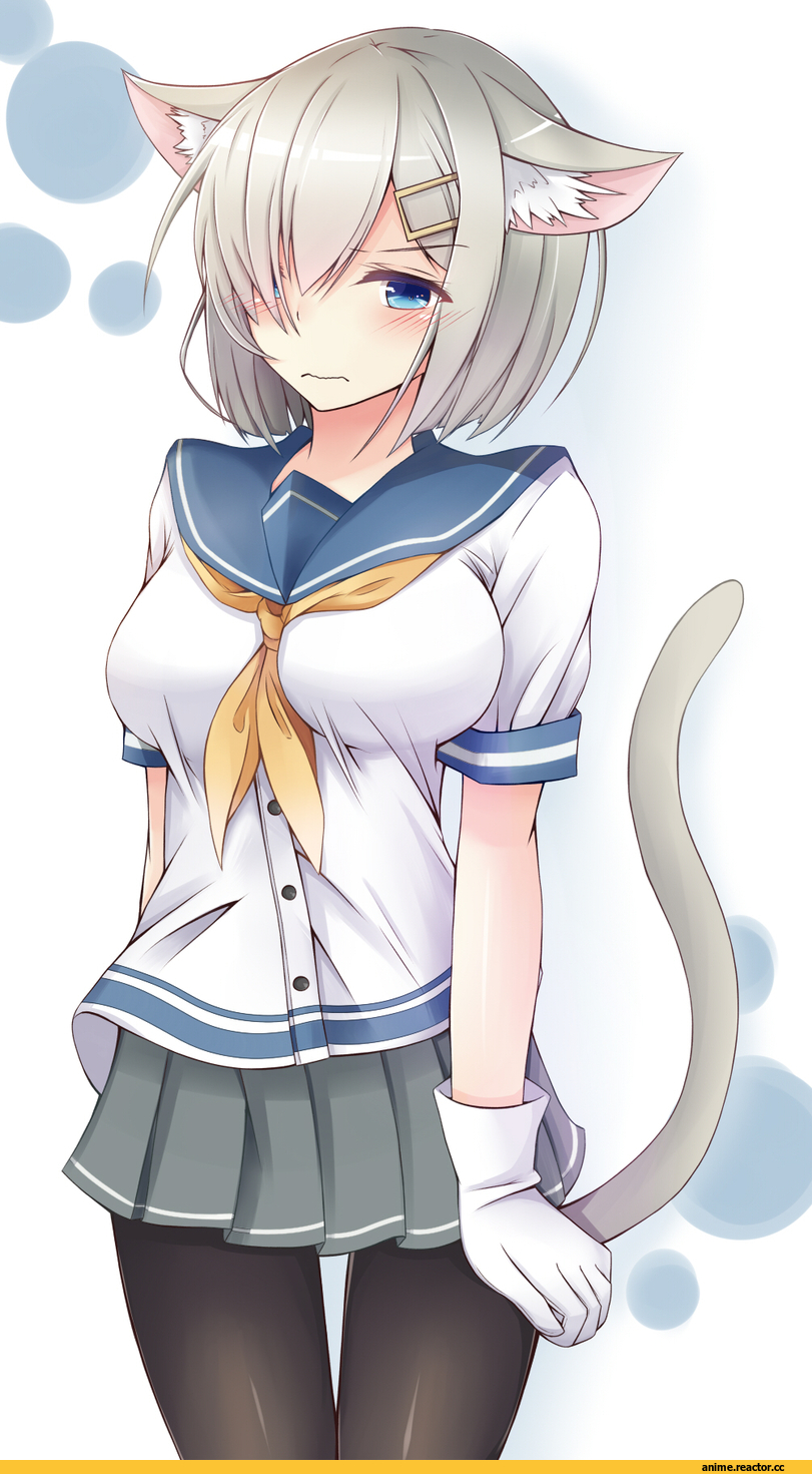 Hamakaze (Kantai Collection), Kantai Collection, doyachii, Неко, Animal Ears, Anime