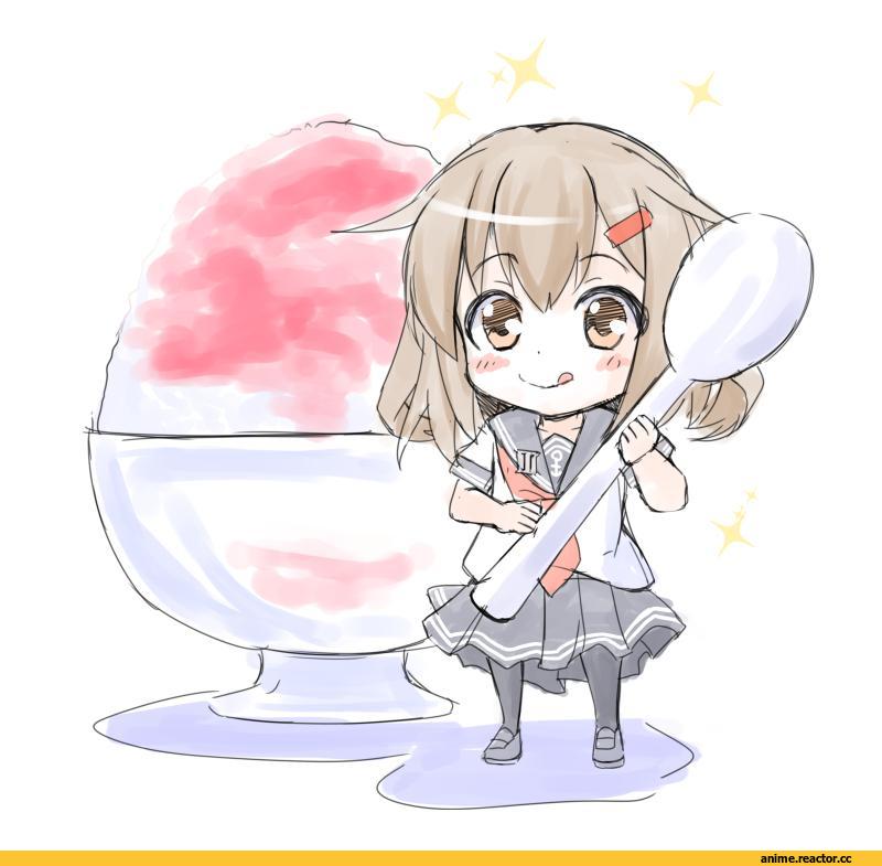 Ikazuchi, Kantai Collection, fujishima shinnosuke, chibi, Anime
