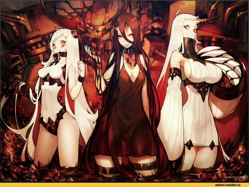 Airfield Hime, Kantai Collection, battleship hime, Seaport Hime, akira (kadokawa), Anime Art, Anime