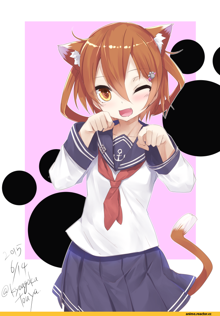 Ikazuchi, Kantai Collection, kyougoku touya, nekomimi, Animal Ears, Anime