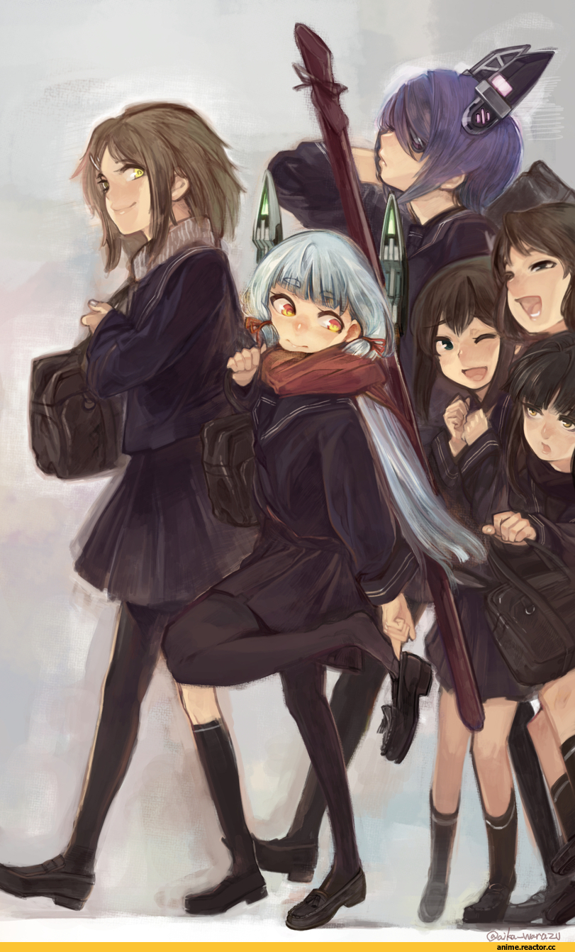 Kantai Collection, Fubuki (Kantai Collection), Furutaka, Hatsuyuki (Kantai Collection), Miyuki (Kantai Collection), Murakumo, Tenryuu, aika warazu, Anime