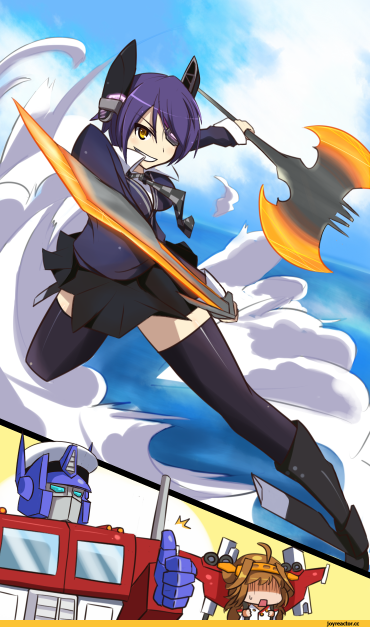 Transformers, фэндомы, Tenryuu, Kongou (Kantai Collection), Admiral (Kantai Collection), Optimus Prime, Autobots, altronage, crossover, TF Fun, Anime, Kantai Collection