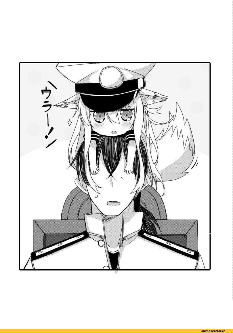 verniy (kantai collection), Kantai Collection, Admiral (Kantai Collection), Inumimi, Animal Ears, Monochrome (Anime), Anime Art, Anime