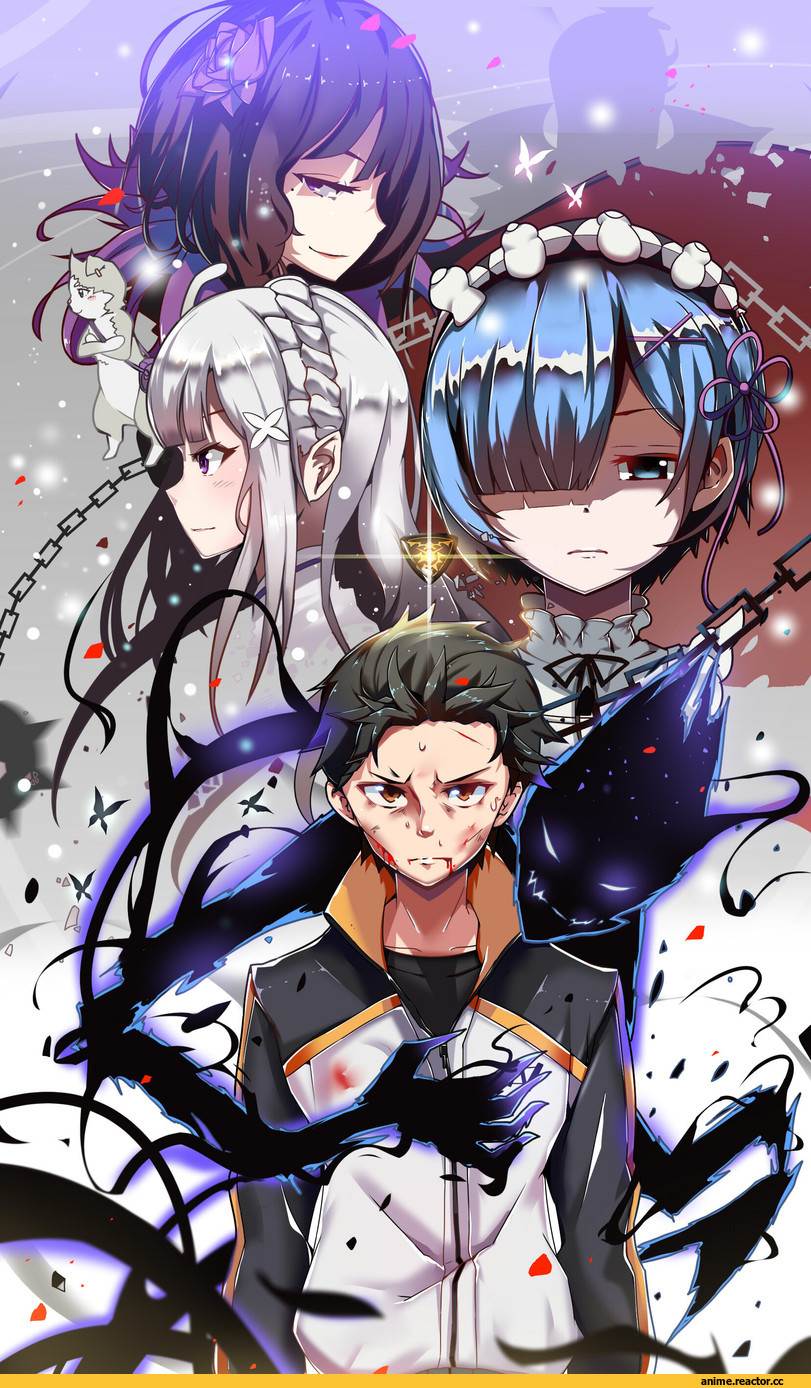 Re Zero Kara Hajimeru Isekai Seikatsu, Rem (re zero), Emilia (re zero), Pack (re zero), Elsa Granhilte, Natsuki Subaru, lucky (1045044604), Anime