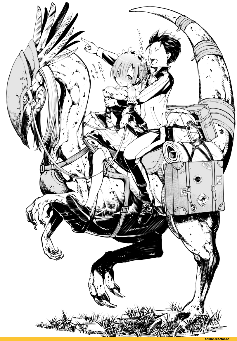 Re Zero Kara Hajimeru Isekai Seikatsu, Natsuki Subaru, Rem (re zero), Monochrome (Anime), Anime