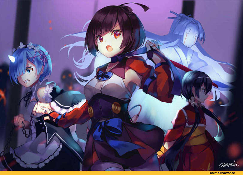 Re Zero Kara Hajimeru Isekai Seikatsu, Rem (re zero), Koutetsujou no Kabaneri, Mumei (kabaneri), bungou stray dogs, izumi kyouka (bungou stray dogs), chiiririn, Anime