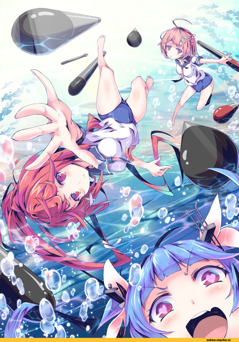 Anime Art, litsvn, Kantai Collection, I-19, I-168, i-58 (kantai collection), Anime