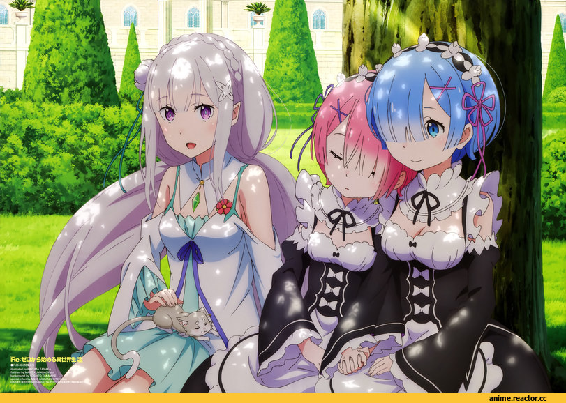 Re Zero Kara Hajimeru Isekai Seikatsu, Rem (re zero), Ram (Re Zero), Emilia (re zero), Pack (re zero), Anime