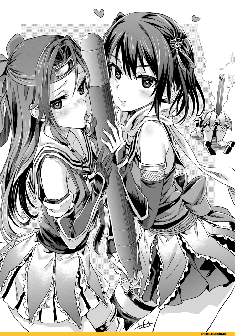 Jintsuu (Kantai Collection), Kantai Collection, Sendai (Kantai Collection), Naka (Kantai Collection), Asanagi, Anime Art, Monochrome (Anime), Anime