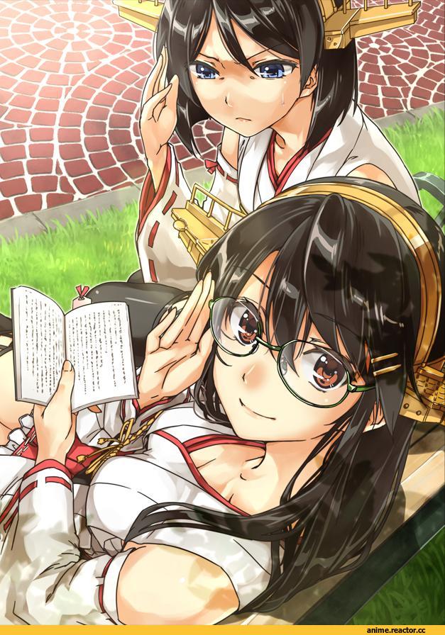 Kirishima (Kantai Collection), Kantai Collection, abo (hechouchou), Haruna (Kantai Collection), Megane, Anime