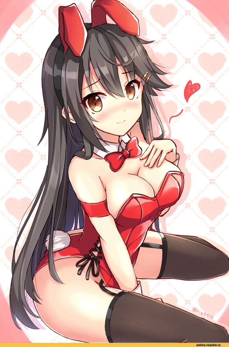 Nikkunemu, Anime Art, Haruna (Kantai Collection), Kantai Collection, Usagimimi, Animal Ears, Anime