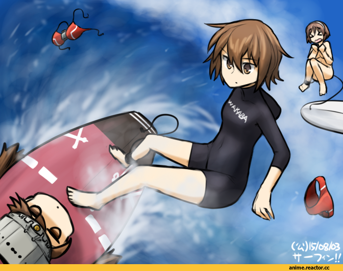 Ryuujou, Kantai Collection, Wakaba (Kantai Collection), Natori, Anime Art, Hamu Koutarou, Anime