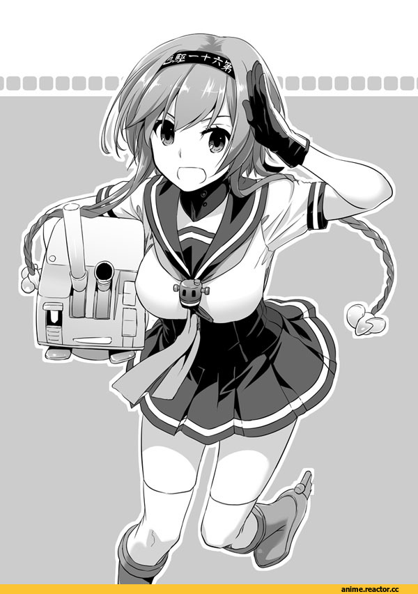 nakajima yuka, Teruzuki (Kantai Collection), Monochrome (Anime), Anime Art, Kantai Collection, Anime