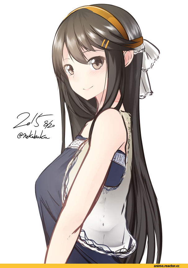 Nekobaka, Anime Art, Haruna (Kantai Collection), Kantai Collection, Megane, Anime