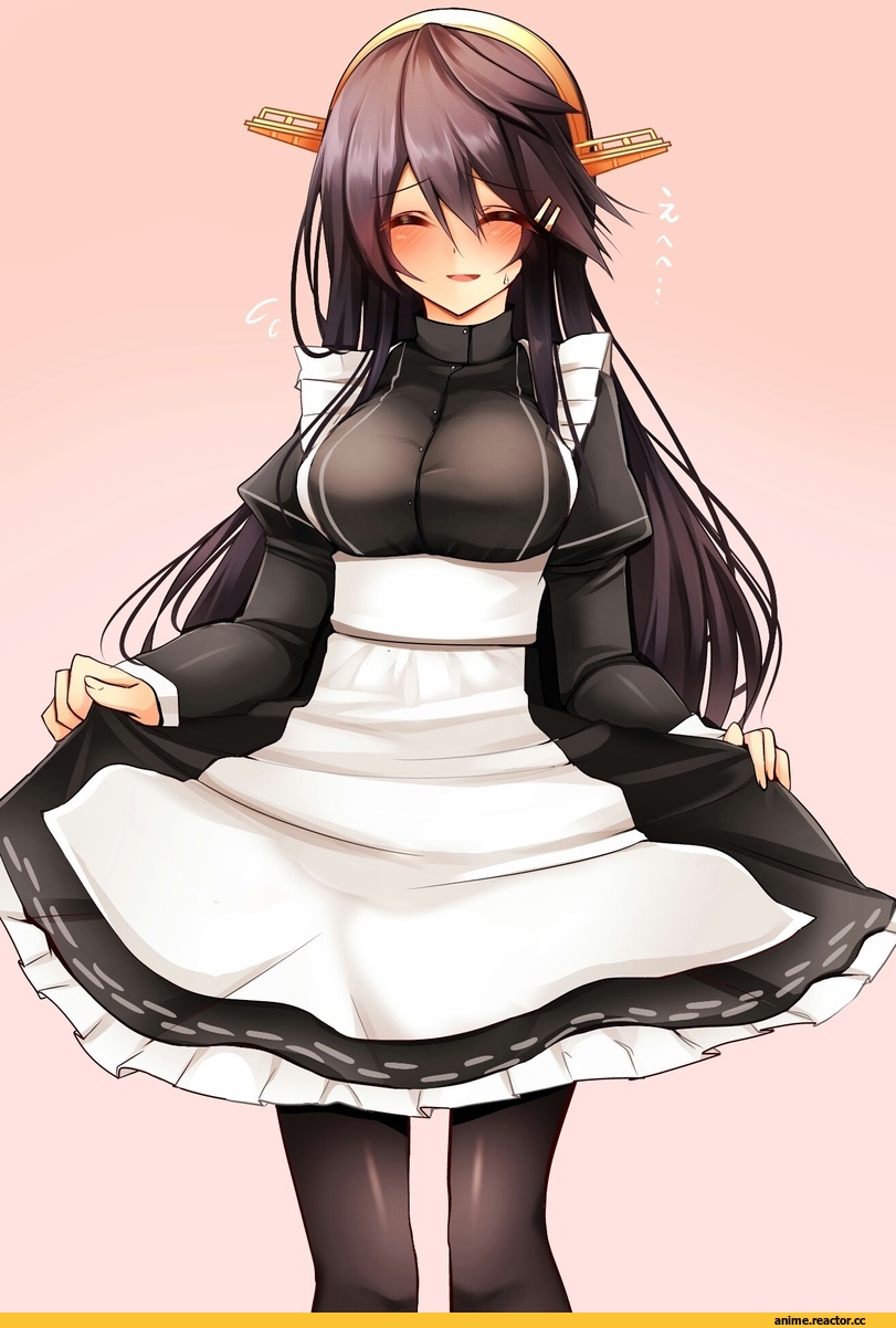 Tsukui Kachou, Anime Art, Haruna (Kantai Collection), Kantai Collection, Maid, Anime