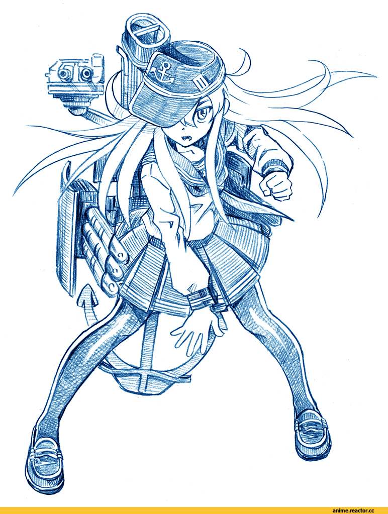 bbb (friskuser), Hibiki (Kantai Collection), Kantai Collection, Monochrome (Anime), Anime Art, Anime