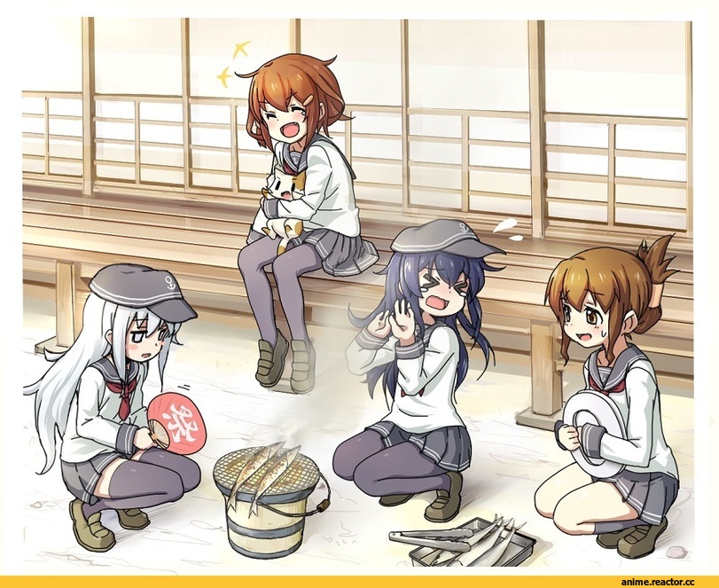 Akatsuki, Kantai Collection, Hibiki (Kantai Collection), Ikazuchi, Inazuma (Kantai Collection), Anime Art, ransusan, Anime