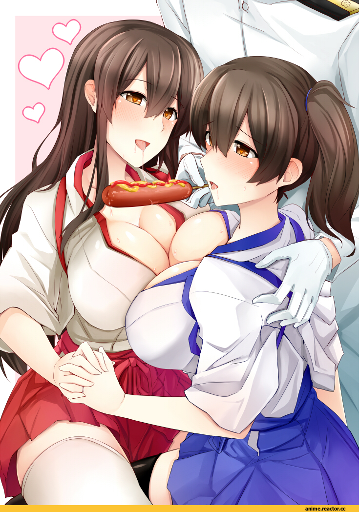 Akagi, Kantai Collection, Kaga (Kantai Collection), Admiral (Kantai Collection), Anime Art, ray83222, Anime
