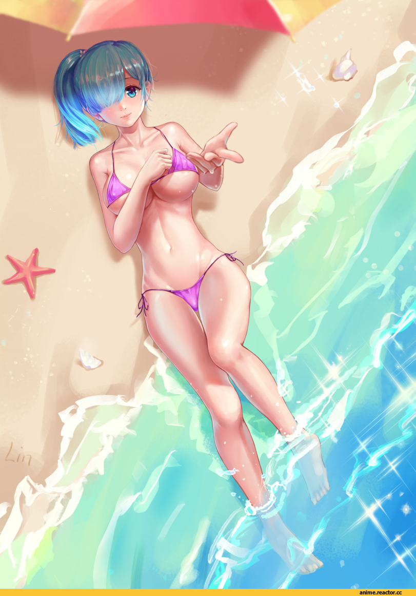 Re Zero Kara Hajimeru Isekai Seikatsu, Rem (re zero), Anime Ero, Anime Ero Swim, Lin, Anime