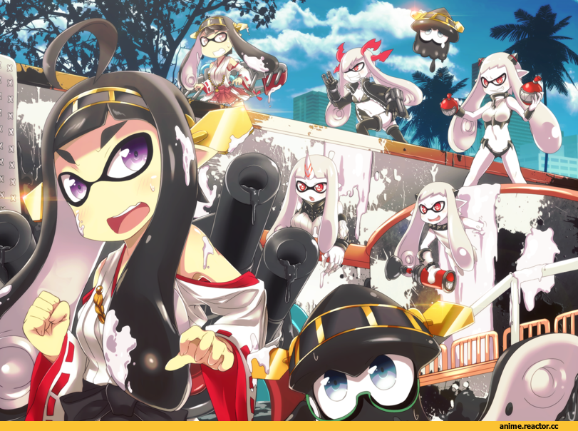 Kantai Collection, Splatoon, Игры, crossover, Anime