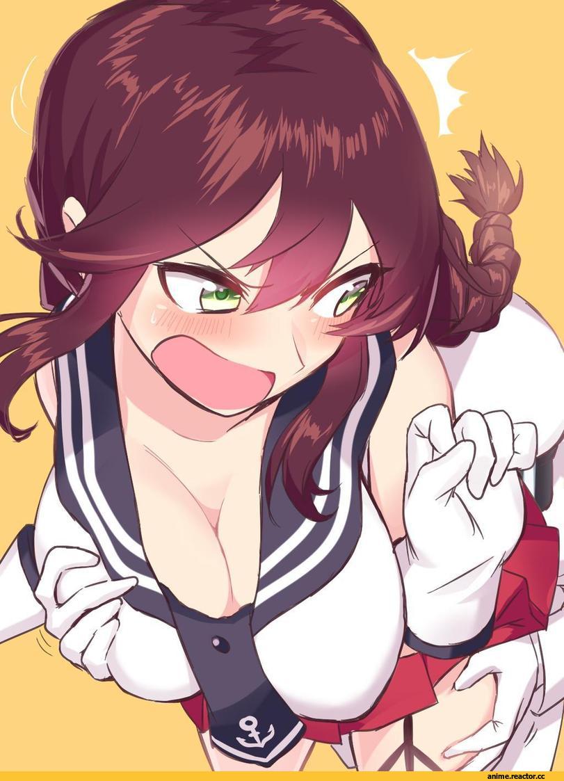 Noshiro, Kantai Collection, Admiral, blew andwhite, Anime