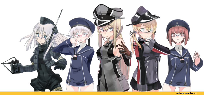 U-511 (Kantai Collection), Kantai Collection, Bismarck (Kantai Collection), Prinz Eugen (Kantai Collection), Z1 Leberecht Maass (Kantai Collection), Z3 Max Schultz (Kantai Collection), Megane, Anime