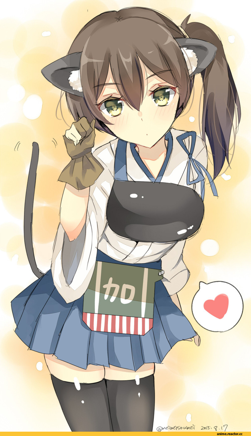 Kaga (Kantai Collection), Kantai Collection, Animal Ears, nan (Artist), neko, Anime