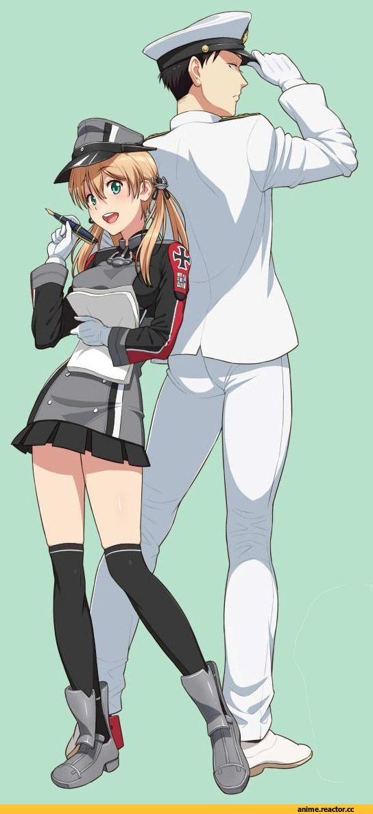 Admiral (Kantai Collection), Kantai Collection, Prinz Eugen, Anime Art, Nigou, Gekkan Shoujo Nozaki-kun, crossover, Anime