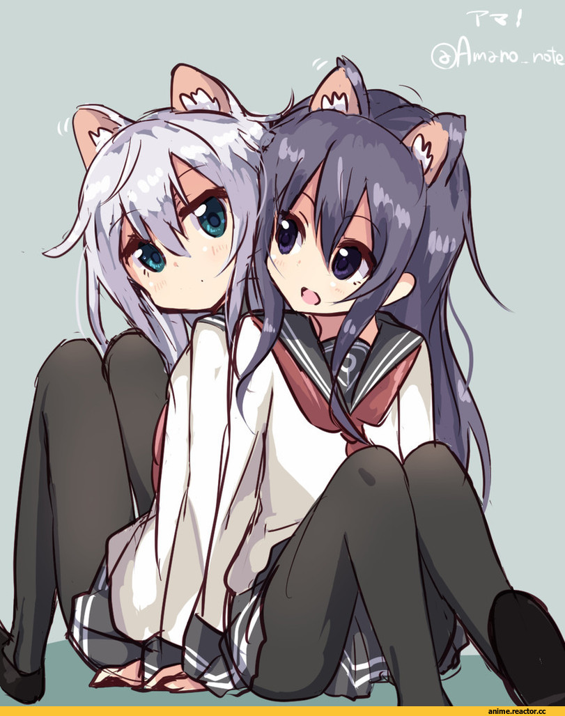 Hibiki (Kantai Collection), Kantai Collection, akatsuki (kantai collection), Animal Ears, Amano Kouki, nekomimi, Anime