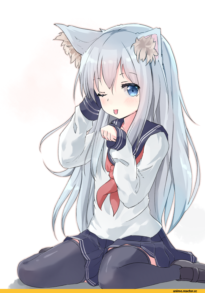 hamaru (s5625t), Hibiki (Kantai Collection), Kantai Collection, nekomimi, Animal Ears, Anime
