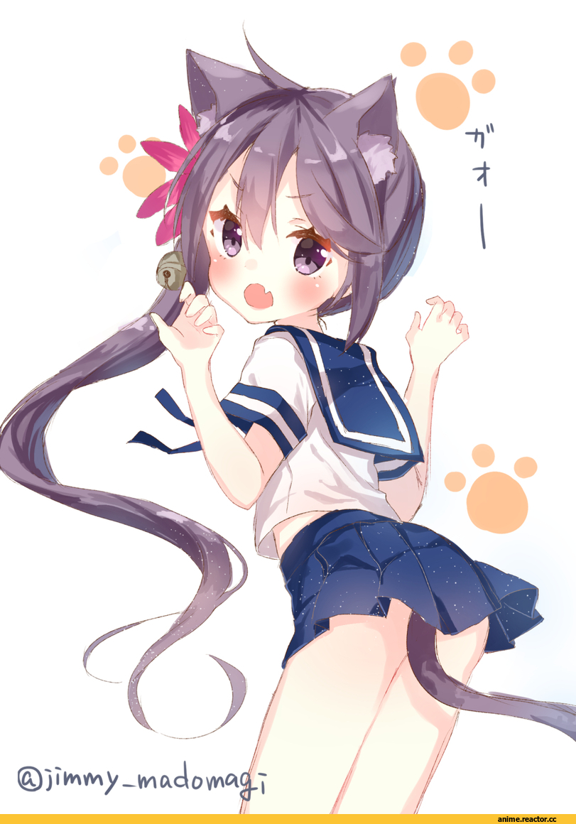 Akebono, Kantai Collection, neko, Animal Ears, Anime