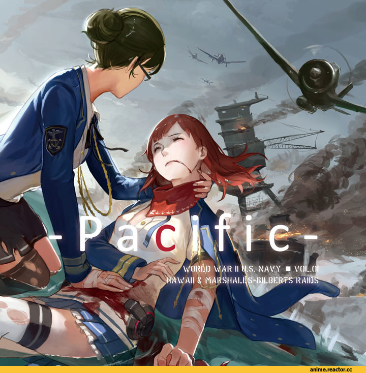Jeanex, USS Hornet (CV-8), Kantai Collection, original, uss arizona (bb-39), uss pennsylvania (bb-38), AO, Anime Art, Kantai Original, Anime