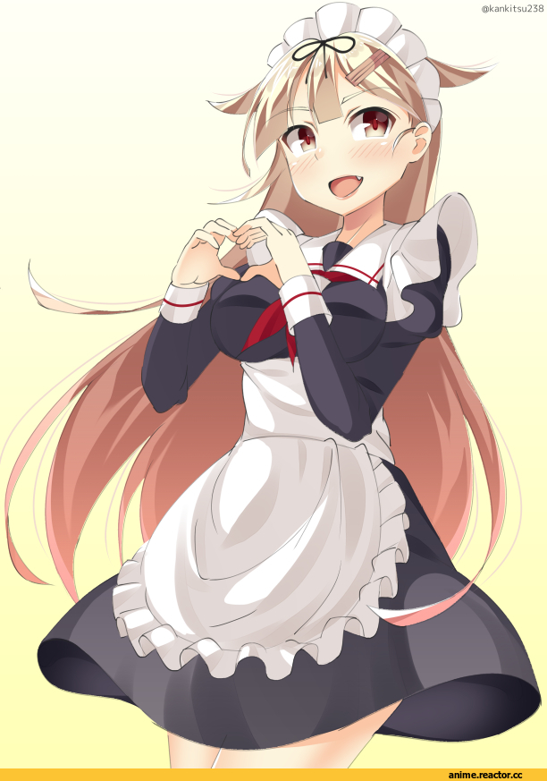 Kantai Collection, Yuudachi, Maid, kankitsunabe (citrus), Anime