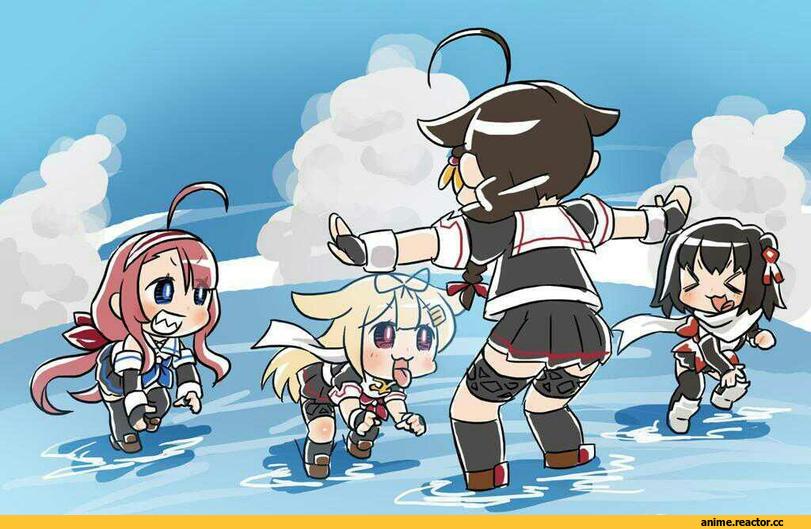 chaki (teasets), Kawakaze (Kantai Collection), Sendai (Kantai Collection), Kantai Collection, Shigure (Kantai Collection), yuudachi (kantai collection), crossover, Jurassic World, Anime