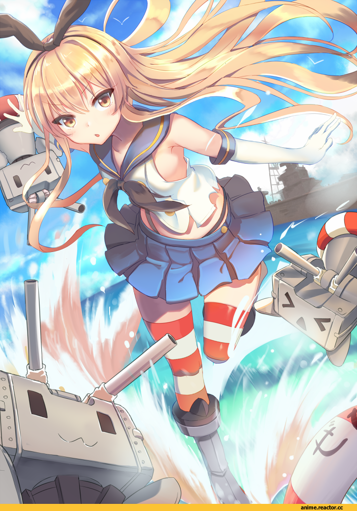 Shimakaze, Kantai Collection, miya (tokumei), Anime Art, Anime