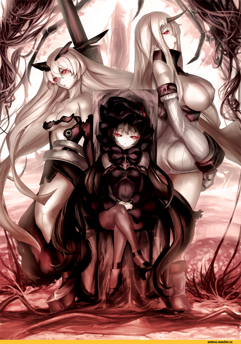 Isolated Island Oni, Kantai Collection, Seaport Hime, Anchorage Hime, Shinkaisei-kan, Anime Art, ere (2516325), Anime