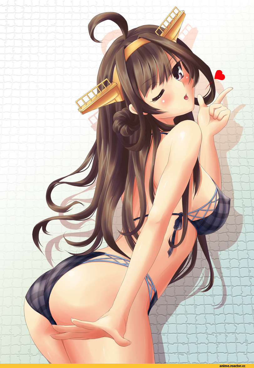 Anime Ero, Kongou (Kantai Collection), Kantai Collection, Anime Ero Swim, ahsiu, oshiri, Anime